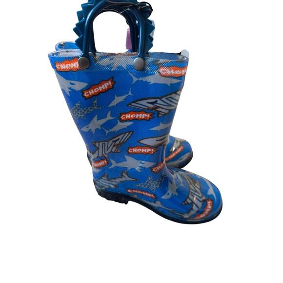 NEW!! Boys Light Up Rain Boots, size 7/8 Toddler, Sharks, Members Mark - Picture 1 of 6